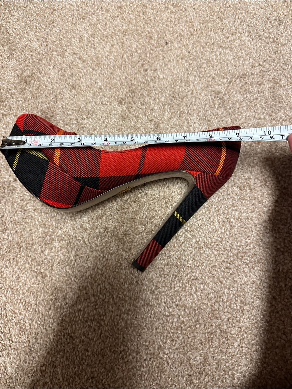 Holiday Prada Never Worn Plaid Stacked Heel - Picture 10 of 10